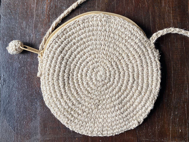 HEMP100% 手編み ポーチ 丸型 ポシェット【パヤカ オンライン