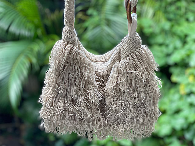 【公式ショップ】 HEMP100% 手編み ふさふさ ショルダーバッグ【パヤカ オンライン ショルダーバッグ