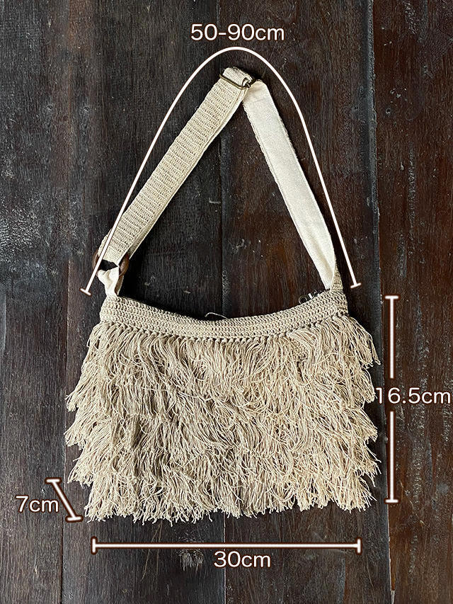 HEMP100% 手編み ふさふさ ショルダーバッグ【パヤカ オンライン