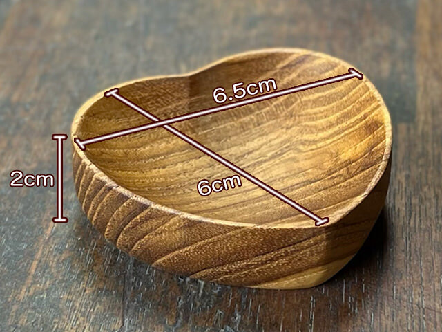 チーク WOOD ハート 小皿