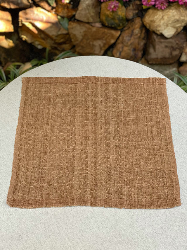 オーガニック ブラウン コットン100% 手織り手紡ぎ ミニクロス