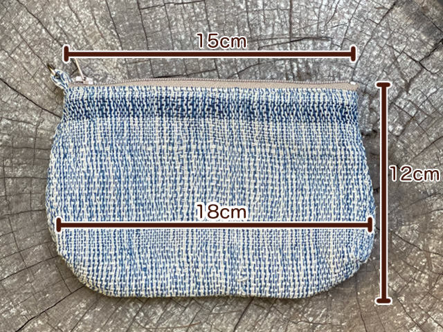オーガニック コットン100% 手織り 草木染め ポーチ