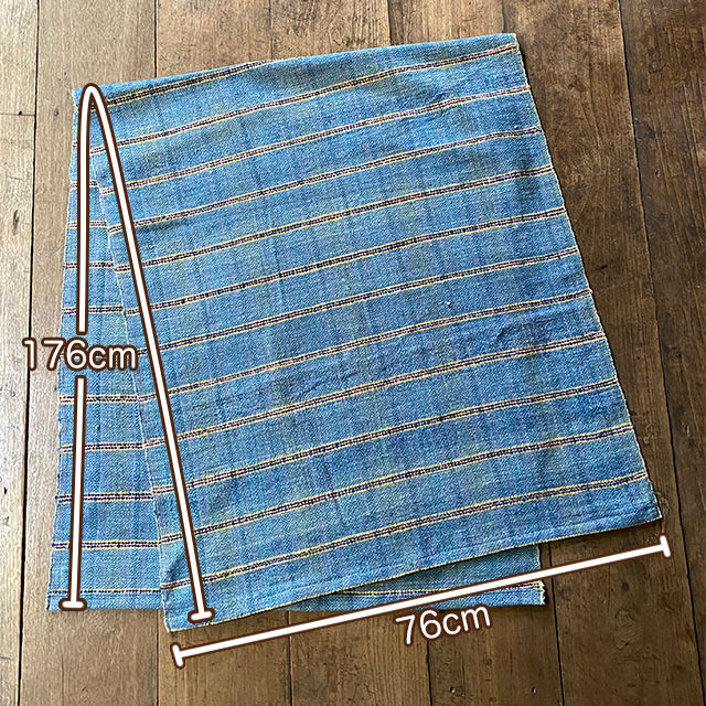 オーガニック コットン100% 手織り手紡ぎ 草木染め MIX ボーダー 大判ショール