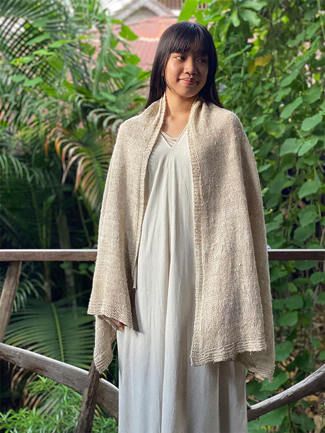HEMP100% ニット 手編み ショール【パヤカ オンラインショップ】