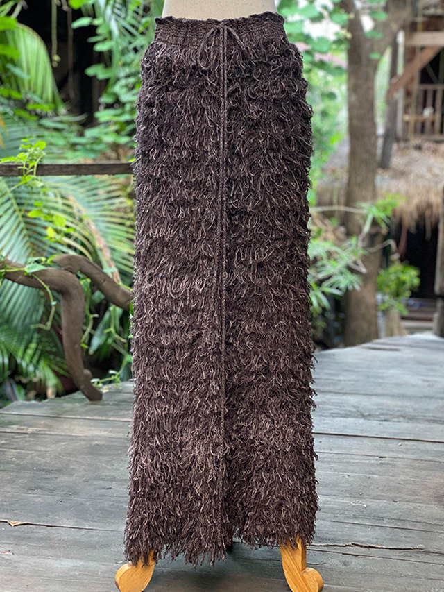 HEMP100% ニット 手編み モコモコ 2way スカート・草木染め【パヤカ  