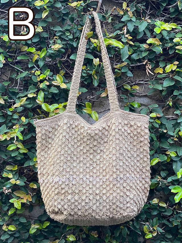 HEMP100% 手編み ビッグサイズ ショルダーバッグ