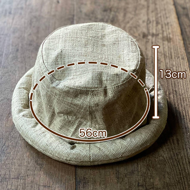 HEMP100% 手織り布 ハット