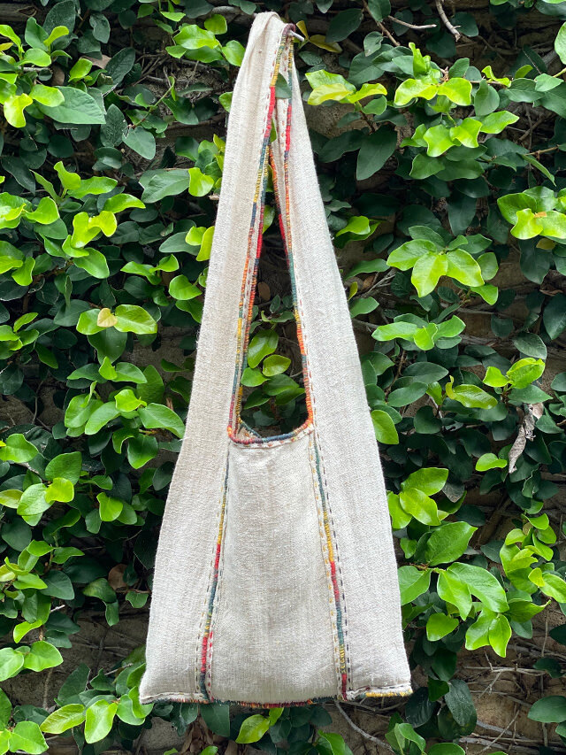 HEMP100% 手織り 麻の葉 手刺繍 カレン族 バッグ【パヤカ オンライン