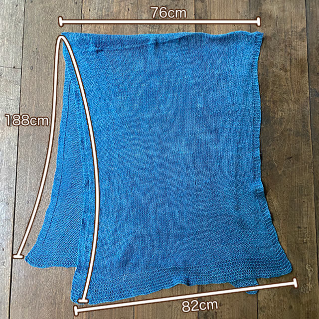 HEMP100% ニット 手編み ショール・草木染め