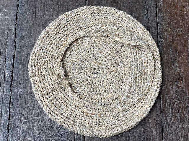 HEMP100% 手編み つば付き タム