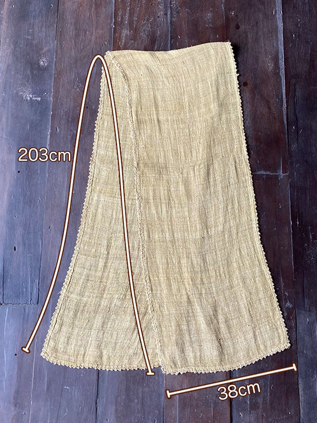 HEMP100% ニット 手編み ショール・草木染め