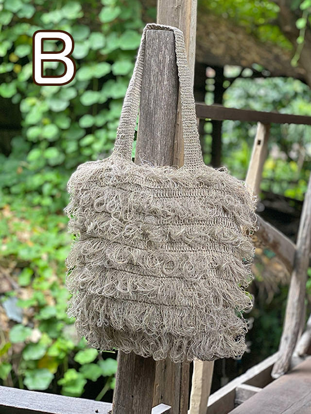 HEMP100% 手編み モコモコ ショルダーバッグ【パヤカ オンライン
