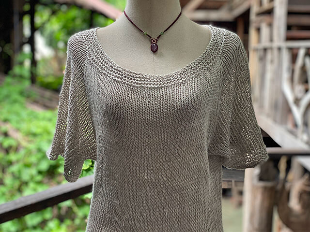 HEMP100% ニット 手編み Tee・きなり