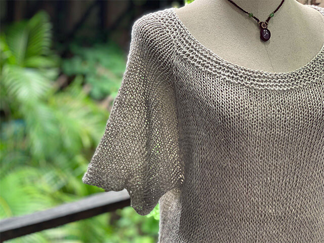 HEMP100% ニット 手編み Tee・きなり