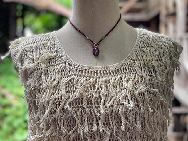 HEMP100% ニット 手編み モコモコ タンクトップ