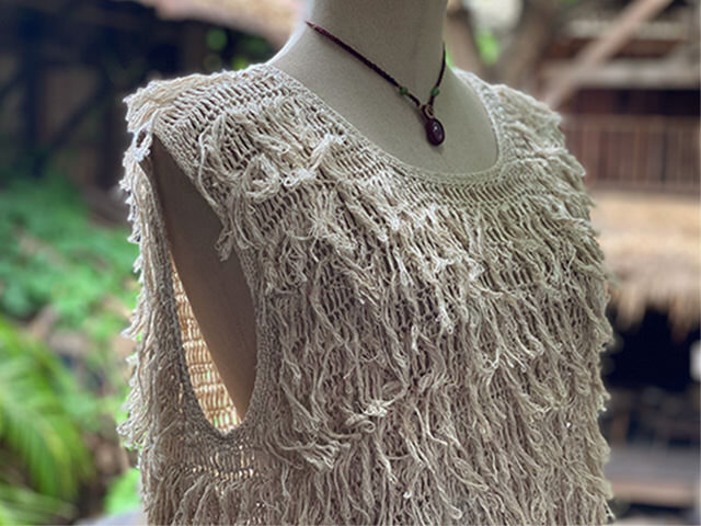 HEMP100% ニット 手編み モコモコ タンクトップ