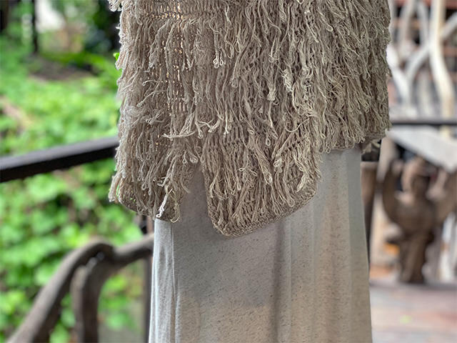 HEMP100% ニット 手編み モコモコ タンクトップ