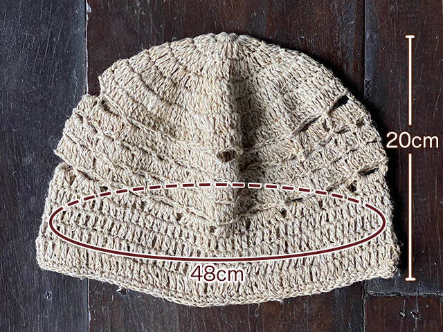 HEMP100% ニット 手編み 帽子