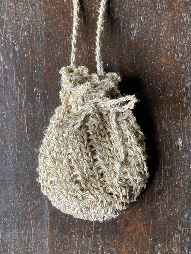 HEMP100% 手編み ミニ 巾着 ポーチ【パヤカ オンラインショップ】