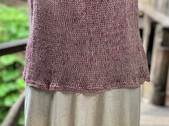 HEMP100% ニット 手編み タンクトップ・草木染め