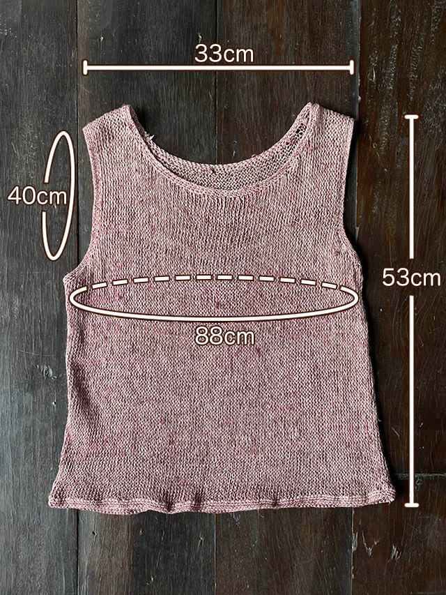 HEMP100% ニット 手編み タンクトップ・草木染め