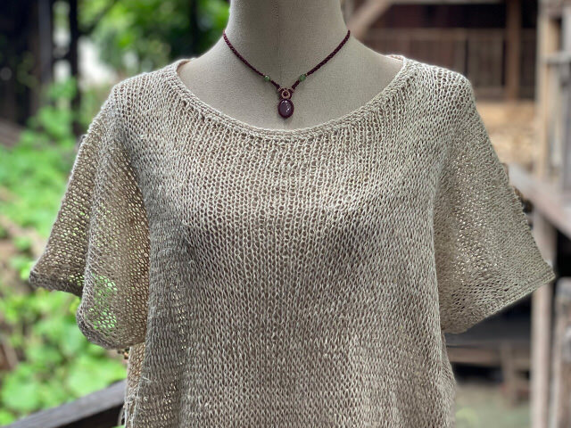 HEMP100% ニット 手編み ゆったり TEE