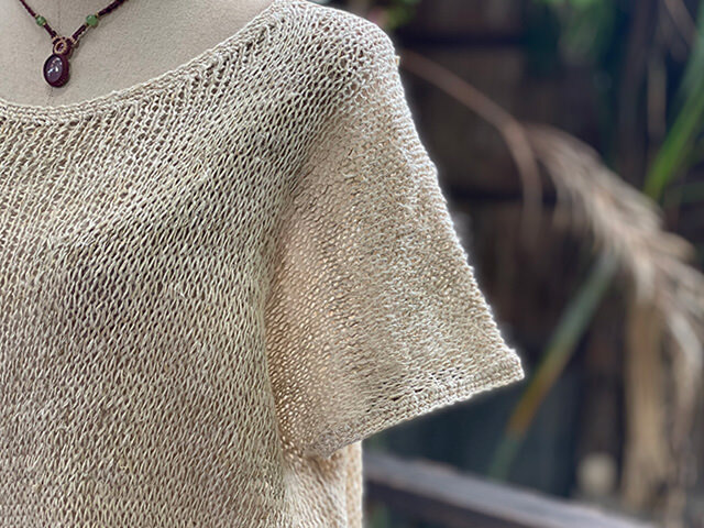 HEMP100% ニット 手編み ゆったり TEE