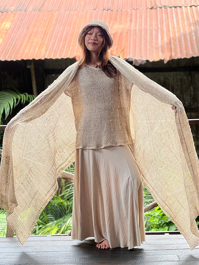 HEMP100% ニット 手編み 大判 ショール【パヤカ オンラインショップ】 