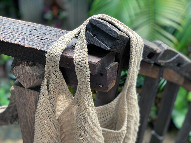 HEMP100% 手編み ゆったり バッグ