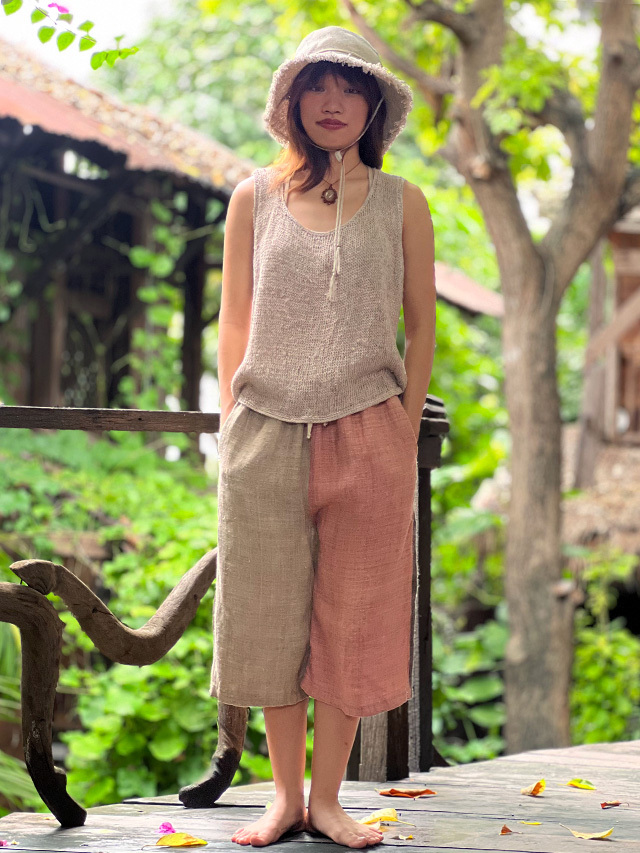 HEMP100% 手織り ショートパンツ・草木染め【パヤカ オンライン