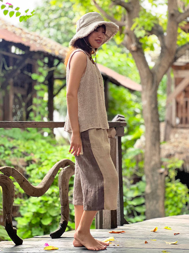 HEMP100% 手織り ショートパンツ・草木染め【パヤカ オンライン