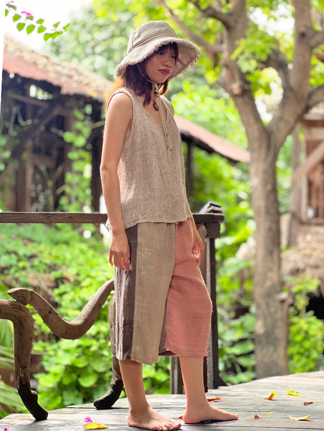 HEMP100% 手織り ショートパンツ・草木染め【パヤカ オンライン