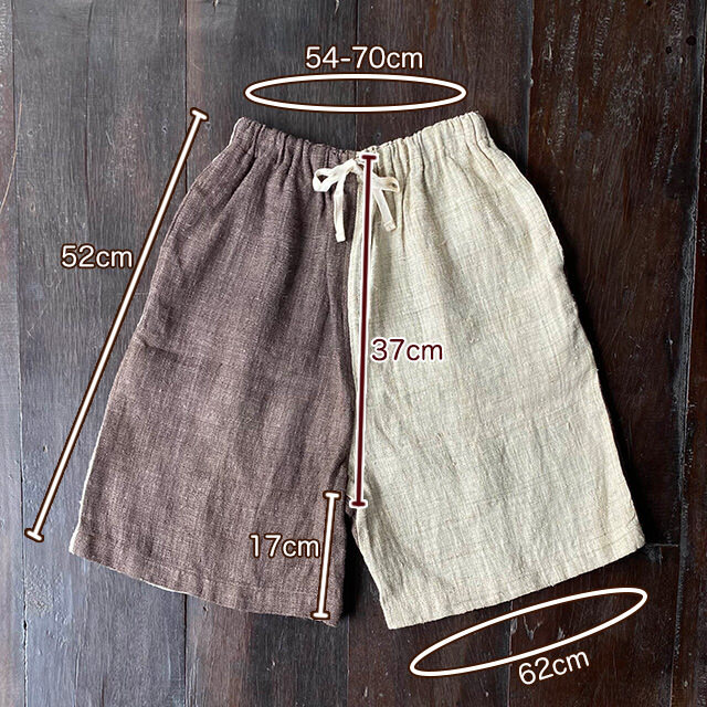 HEMP100% 手織り ショートパンツ・草木染め