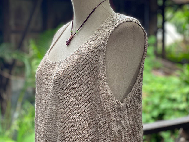 HEMP100% ニット 手編み タンクトップ