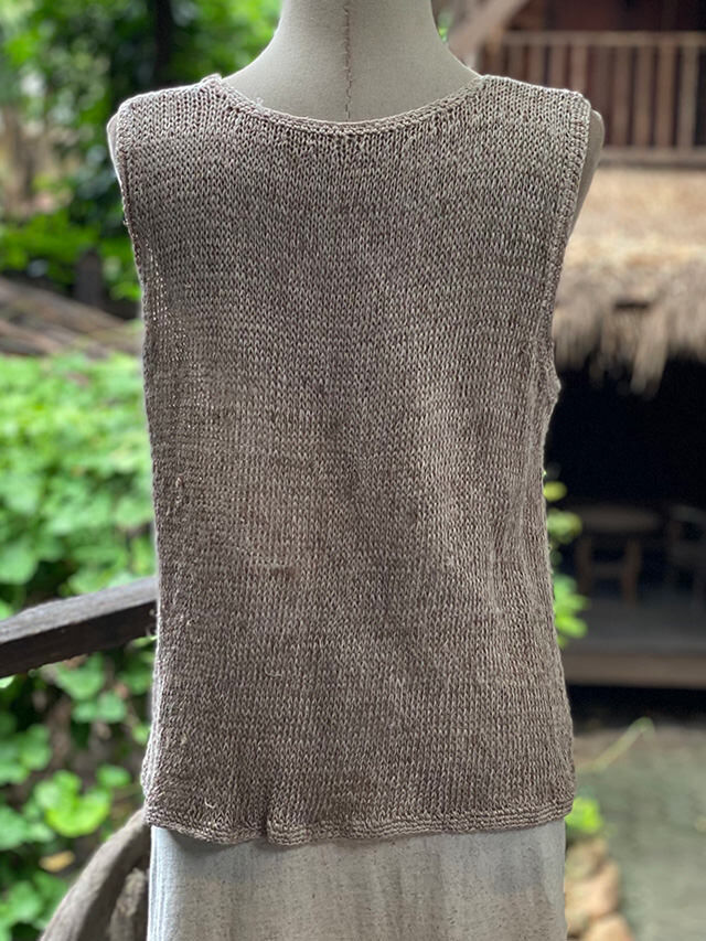 HEMP100% ニット 手編み タンクトップ・きなり【パヤカ オンライン