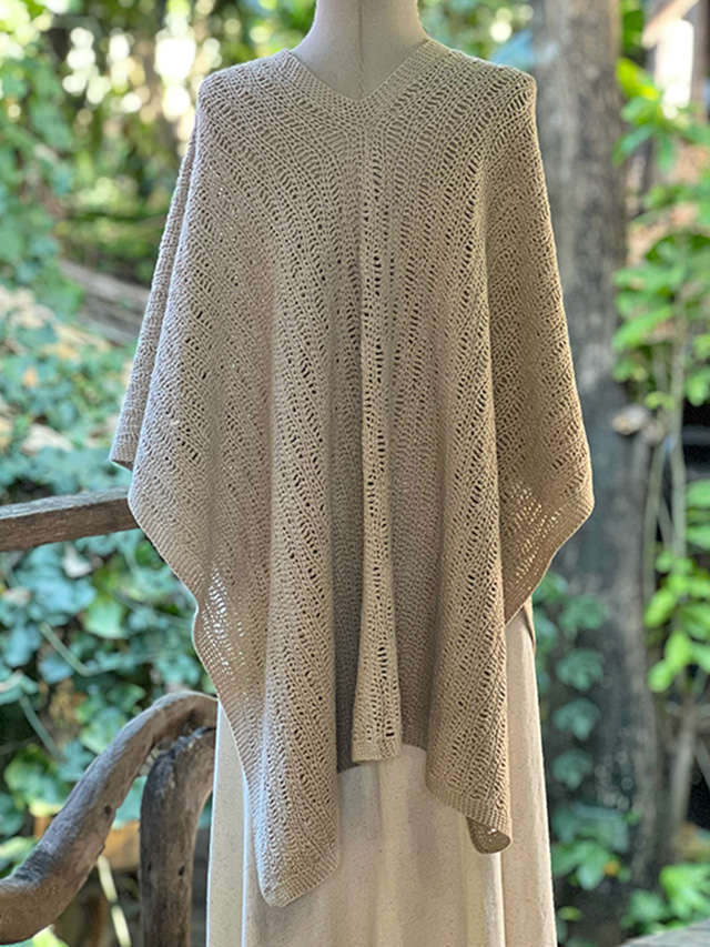 HEMP100% 手編み 2WAY ポンチョ (1点もの)【パヤカ オンラインショップ】