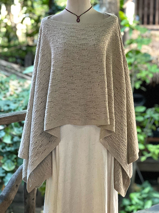 hemp wool ポンチョ &pal（アンドパル）2024AW crochet poncho クロシェポンチョ