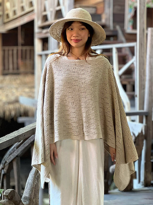 hemp wool ポンチョ &pal（アンドパル）2024AW crochet poncho クロシェポンチョ