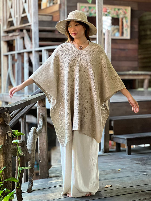 fabiana filippi ベージュ ハニカム編み ポンチョ Fabiana Filippi Platinum Dress | Neutrals | FARFETCH
