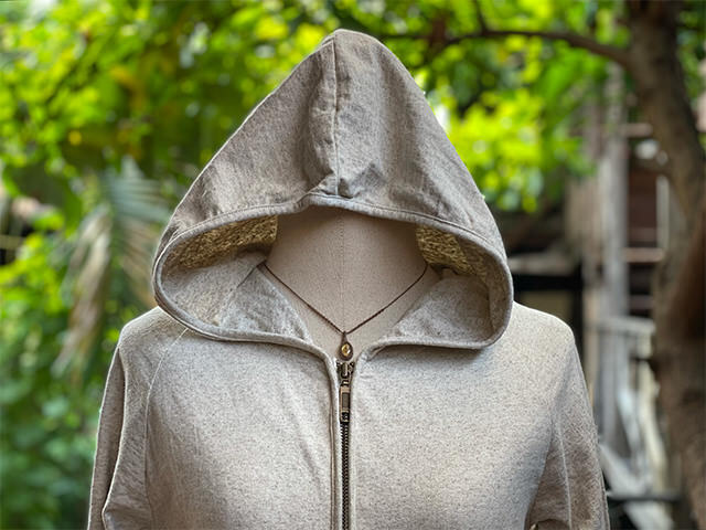 asana x chewin'bacco ヘンプコットン 厚手 パーカー・きなり