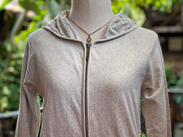 asana x chewin'bacco ヘンプコットン 厚手 パーカー・きなり