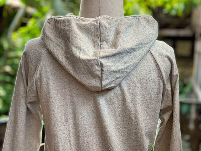 asana x chewin'bacco ヘンプコットン 厚手 パーカー・きなり