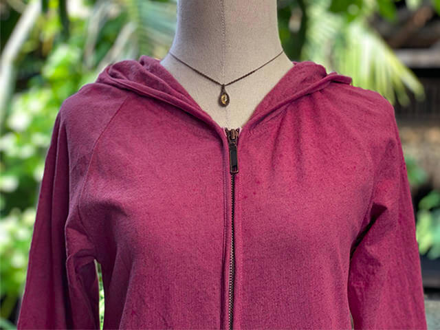 asana x chewin'bacco ヘンプコットン 厚手 パーカー・草木染め