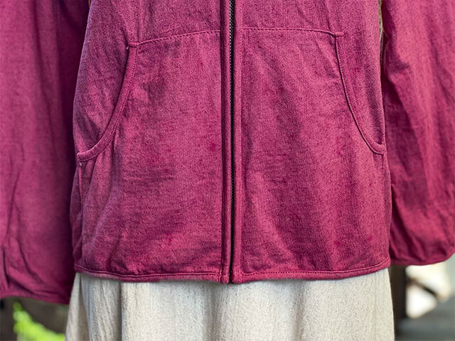 asana x chewin'bacco ヘンプコットン 厚手 パーカー・草木染め