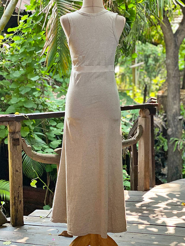 asana x chewin'bacco ヘンプコットン 切り替え ノースリーブ