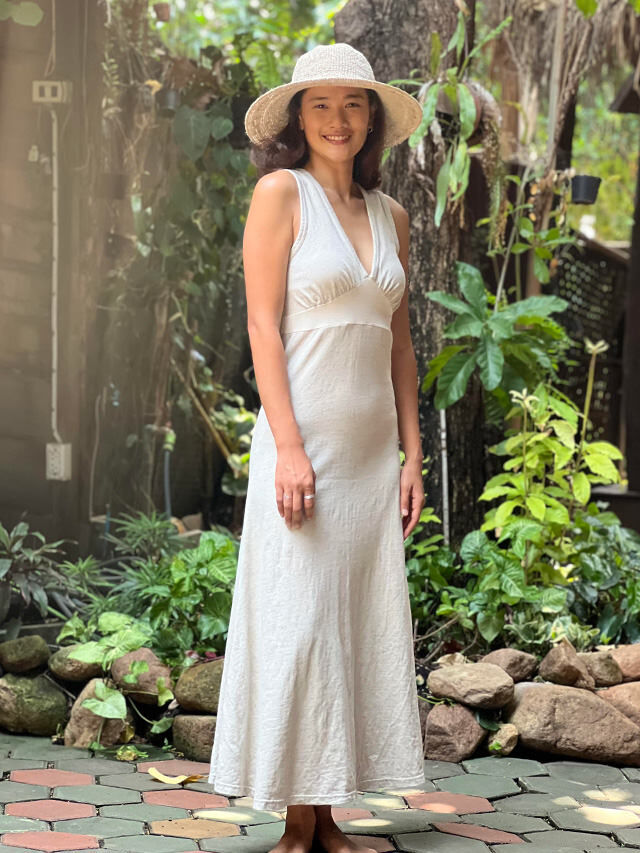 asana x chewin'bacco ヘンプコットン 切り替え ノースリーブ