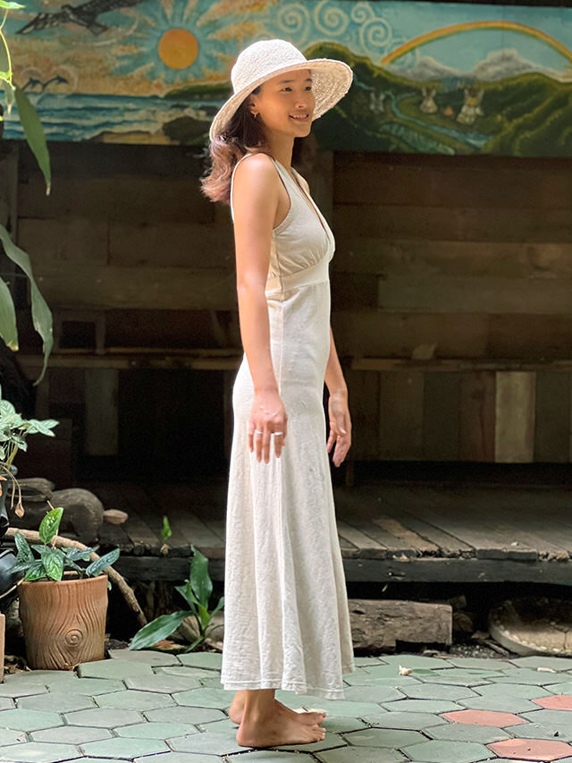 asana x chewin'bacco ヘンプコットン 切り替え ノースリーブ