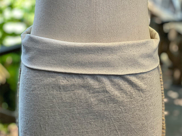 asana x chewin'bacco ヘンプコットン 厚手 タイト スリット ロングスカート・きなり