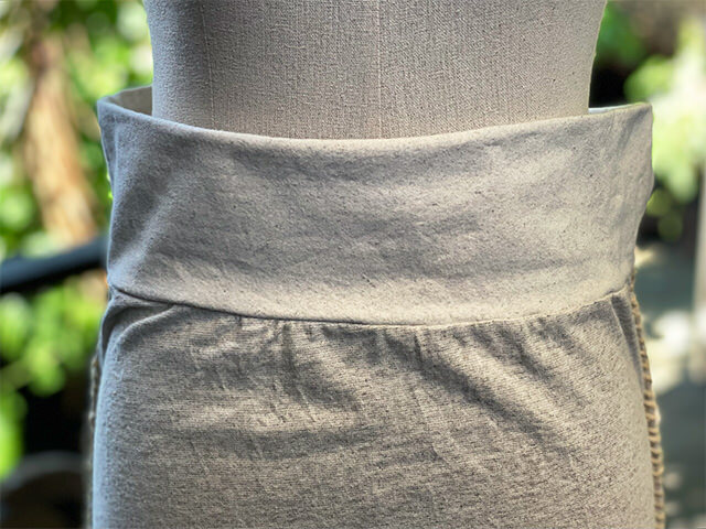 asana x chewin'bacco ヘンプコットン 厚手 タイト スリット ロングスカート・きなり