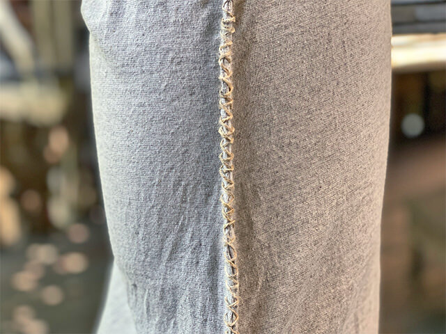 asana x chewin'bacco ヘンプコットン 厚手 タイト スリット ロングスカート・きなり